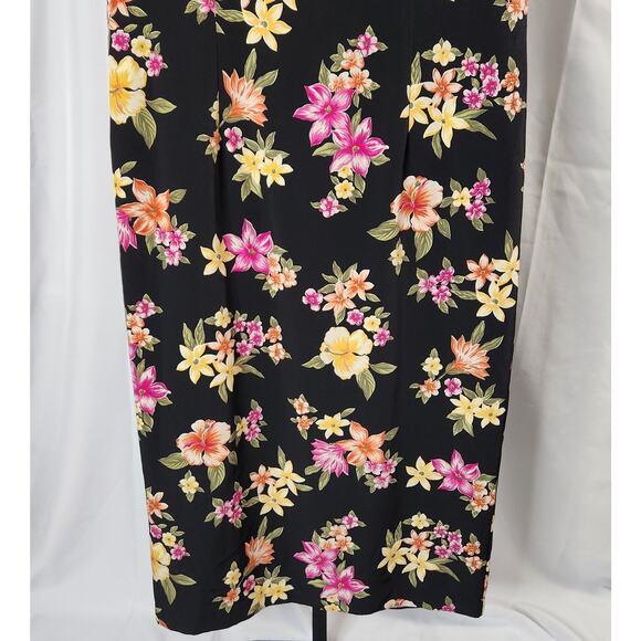 Kathie Lee Vintage Maxi Shift Dress Round Neck Short Sleeve Floral Size Large - Picture 7 of 12